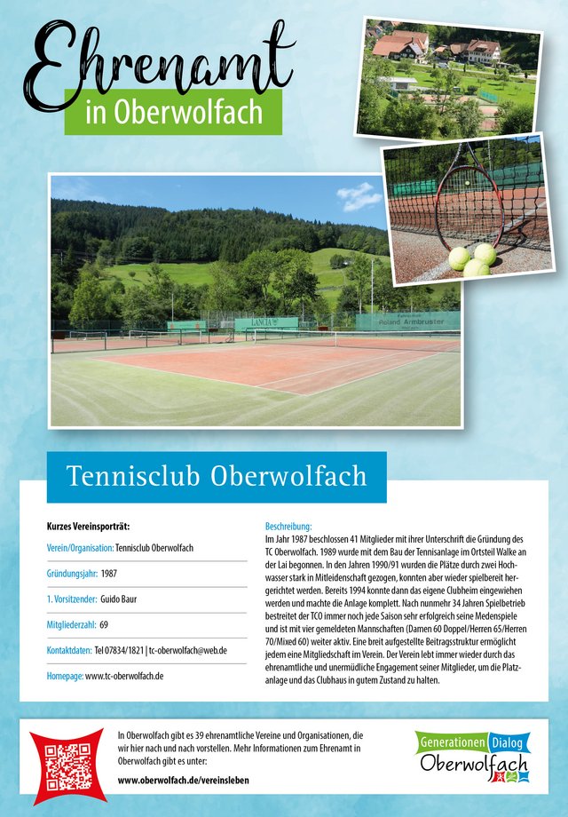 Vereinsporträt Tennisclub Oberwolfach