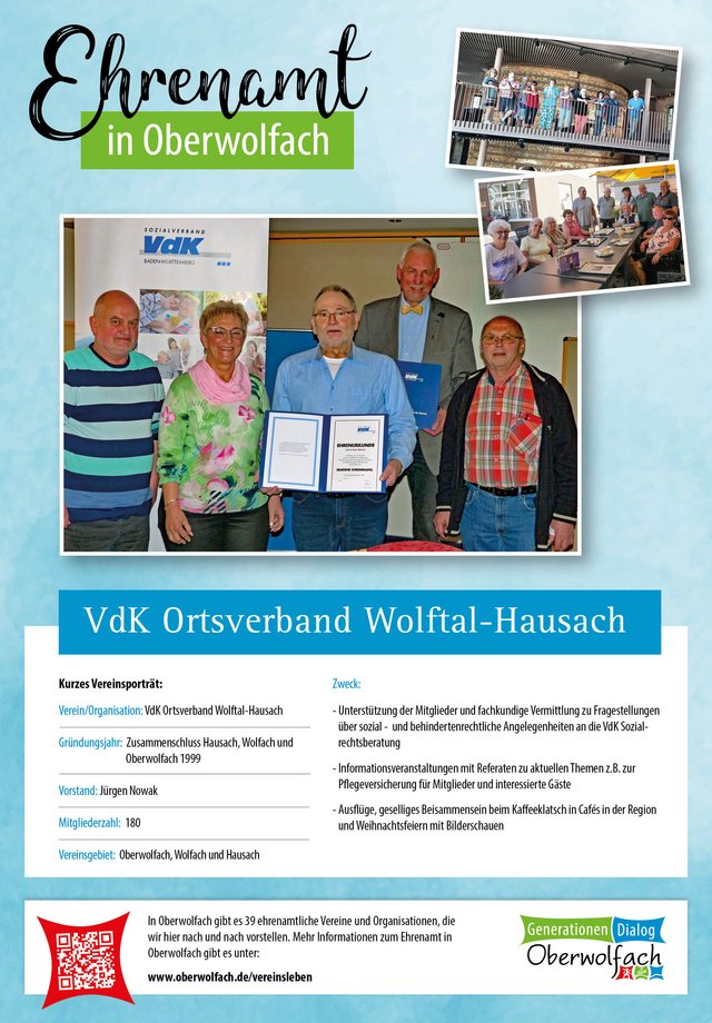 Vereinsporträt VdK Ortsverband Wolftal-Hausach