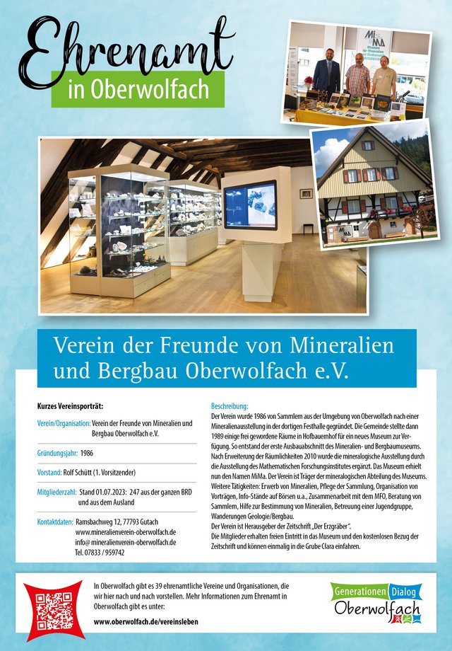 Vereinsporträt Verein der Freunde von Mineralien und Bergbau Oberwolfach