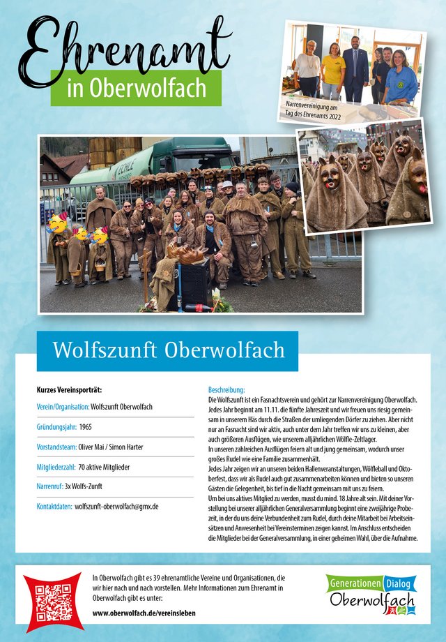 Vereinsporträt Wolfszunft Oberwolfach