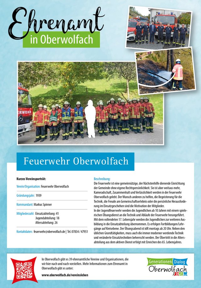 Vereinsporträt Feuerwehr Oberwolfach